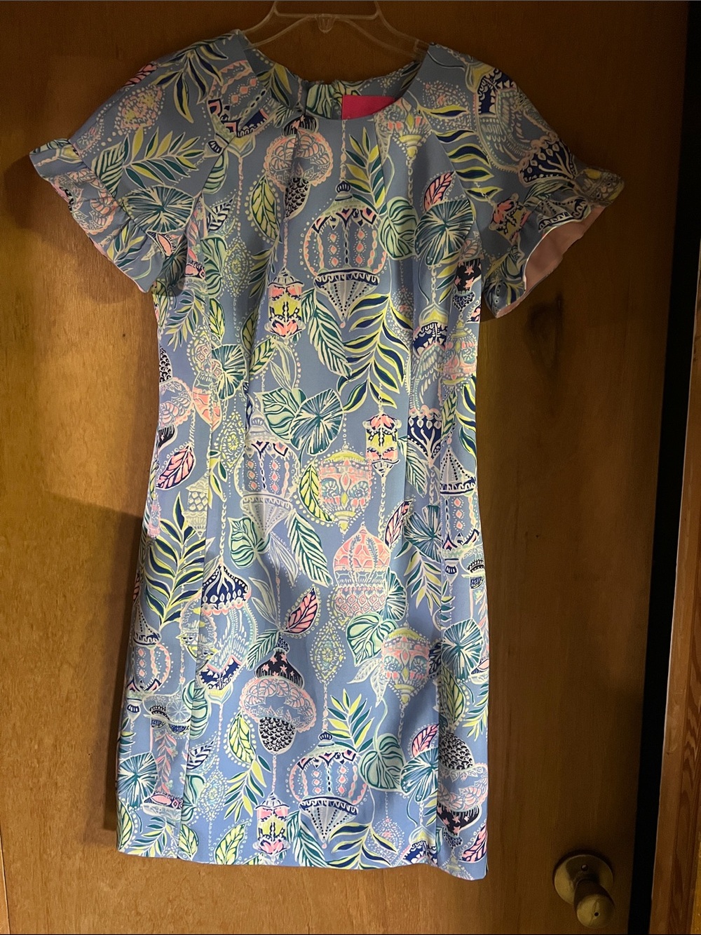 Lilly Pulitzer Pastel Blue Tropical Lantern Shift Dress